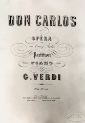 Pagina del titolo della partitura di Don Carlos, 1867